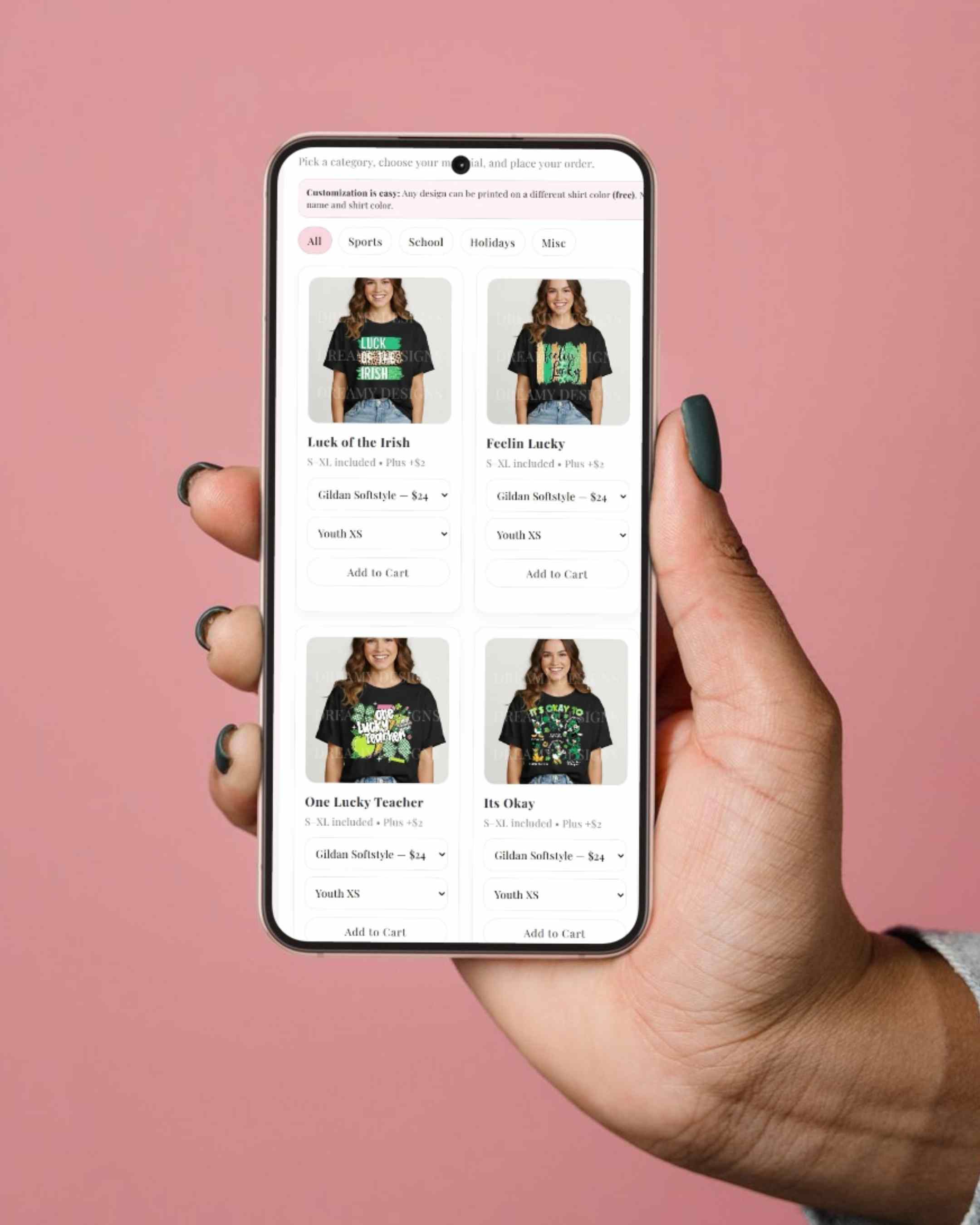 Product configuration screenshot